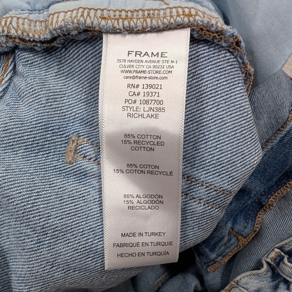 Frame Jeans Womens 31 Blue Richlake Le Jane High Rise Straight Baggy Cotton - Picture 8 of 9